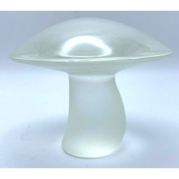 3 Viking Glass Mushrooms Persimmon Orange Amber Frosted Vintage MCM 60s 70s RARE - Picture 8 of 11